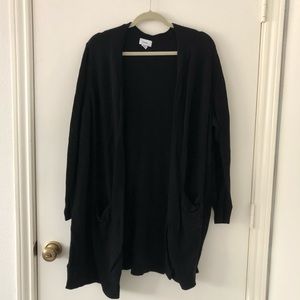 Long Pocket Open Front Cardigan Sweater | PLUS